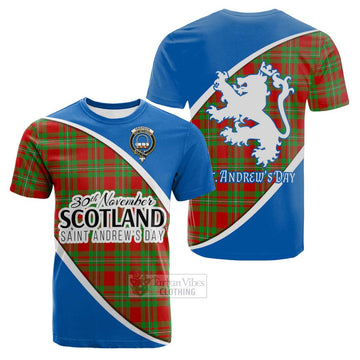 Grierson Family Crest Tartan Cotton T-shirt Celebrate Saint Andrew's Day in Style