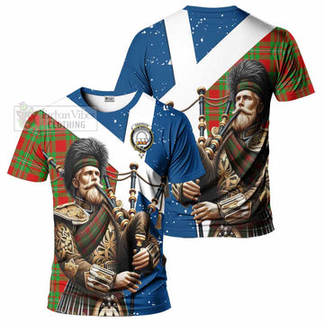 Grierson Tartan T-Shirt with Family Crest Scottish Bagpiper Vibes