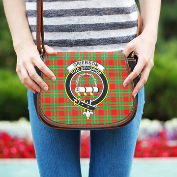 Grierson Tartan Saddle Bag with Family Crest