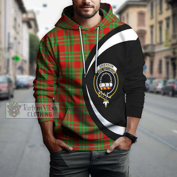 Grierson Tartan Hoodie with Family Crest Circle Style