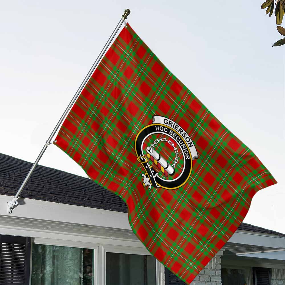 Grierson Tartan House Flag with Family Crest House Flag - Tartan Vibes Clothing