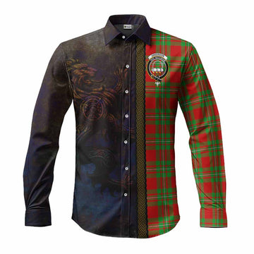 Grierson Tartan Family Crest Long Sleeve Button Shirt Alba Gu Brath Be Brave Lion Ancient Style Men's Shirt S - Tartan Vibes Clothing