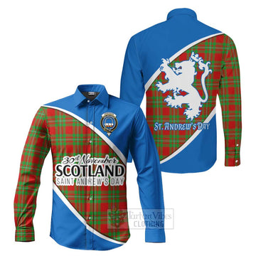 Grierson Family Crest Tartan Long Sleeve Button Shirt Celebrate Saint Andrew's Day in Style