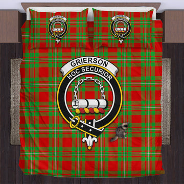 Grierson Tartan Bedding Set with Family Crest