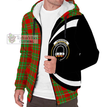 Grierson Tartan Sherpa Hoodie with Family Crest Circle Style