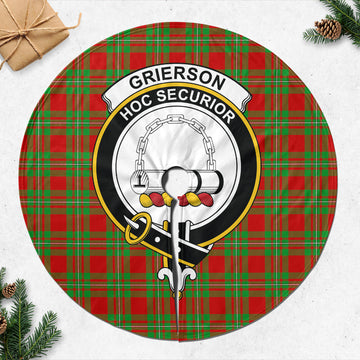 Grierson Tartan Christmas Tree Skirt with Family Crest