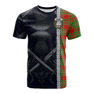 Grierson Tartan Cotton T-shirt with Family Crest Cross Sword Thistle Celtic Vibes Kid's Shirt - Tartan Vibes Clothing