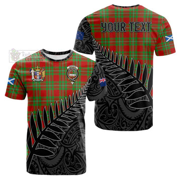 Grierson Crest Tartan Cotton T-shirt with New Zealand Silver Fern Half Style