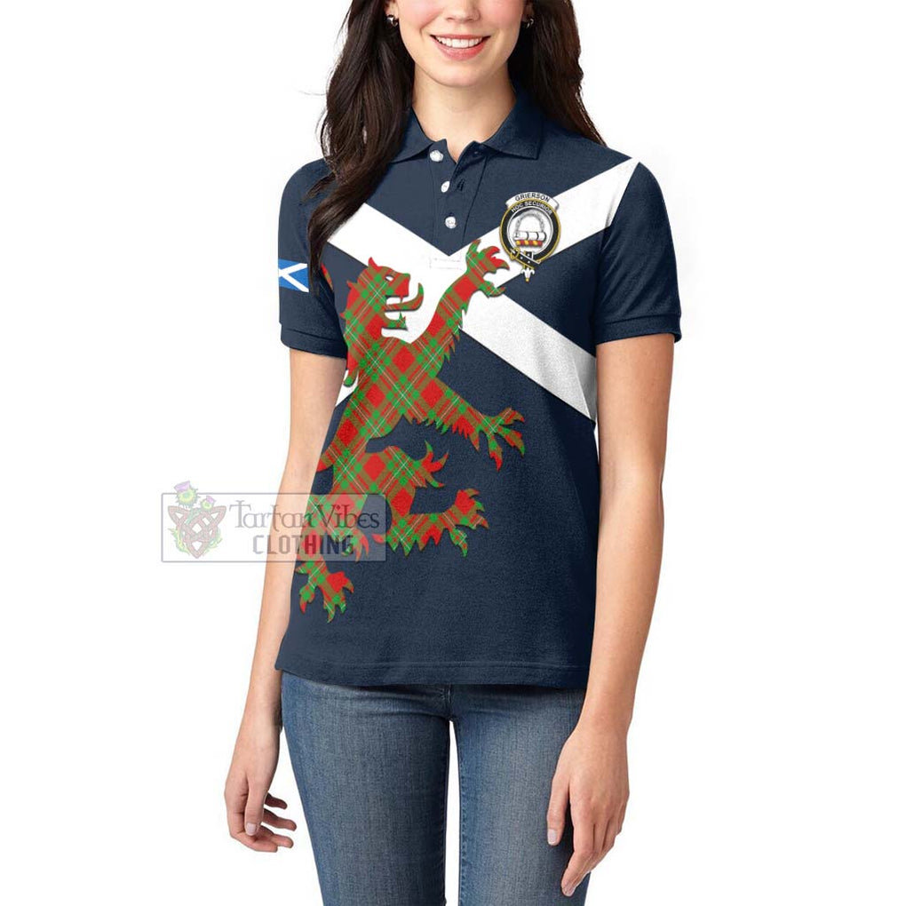 Tartan Vibes Clothing Grierson Tartan Lion Rampant Women's Polo Shirt – Proudly Display Your Heritage with Alba Gu Brath and Clan Name