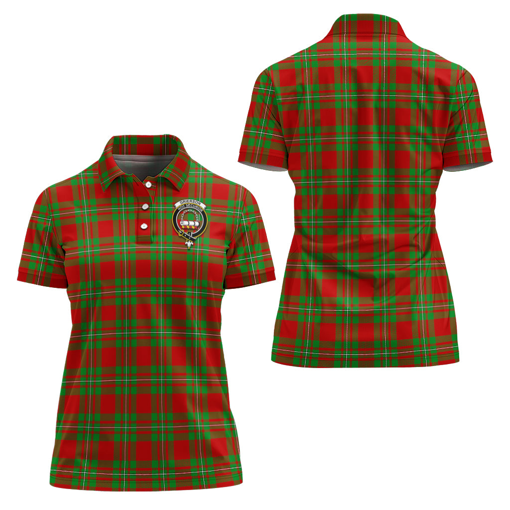 Grierson Tartan Polo Shirt with Family Crest For Women Women - Tartan Vibes Clothing