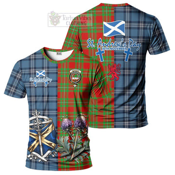 Grierson Tartan T-Shirt Happy St. Andrew's Day Half Tartan Style Kid's Shirt - Tartan Vibes Clothing