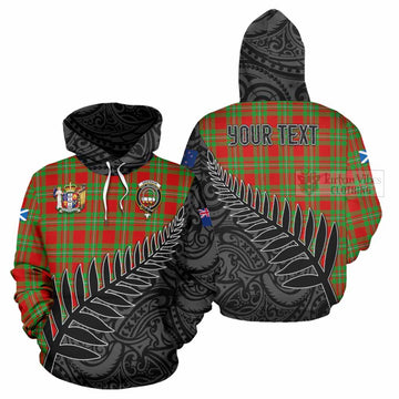 Grierson Crest Tartan Hoodie with New Zealand Silver Fern Half Style