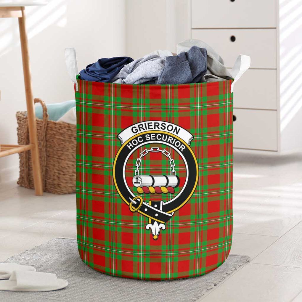 Grierson Tartan Laundry Basket with Family Crest One Size - Tartanvibesclothing Shop