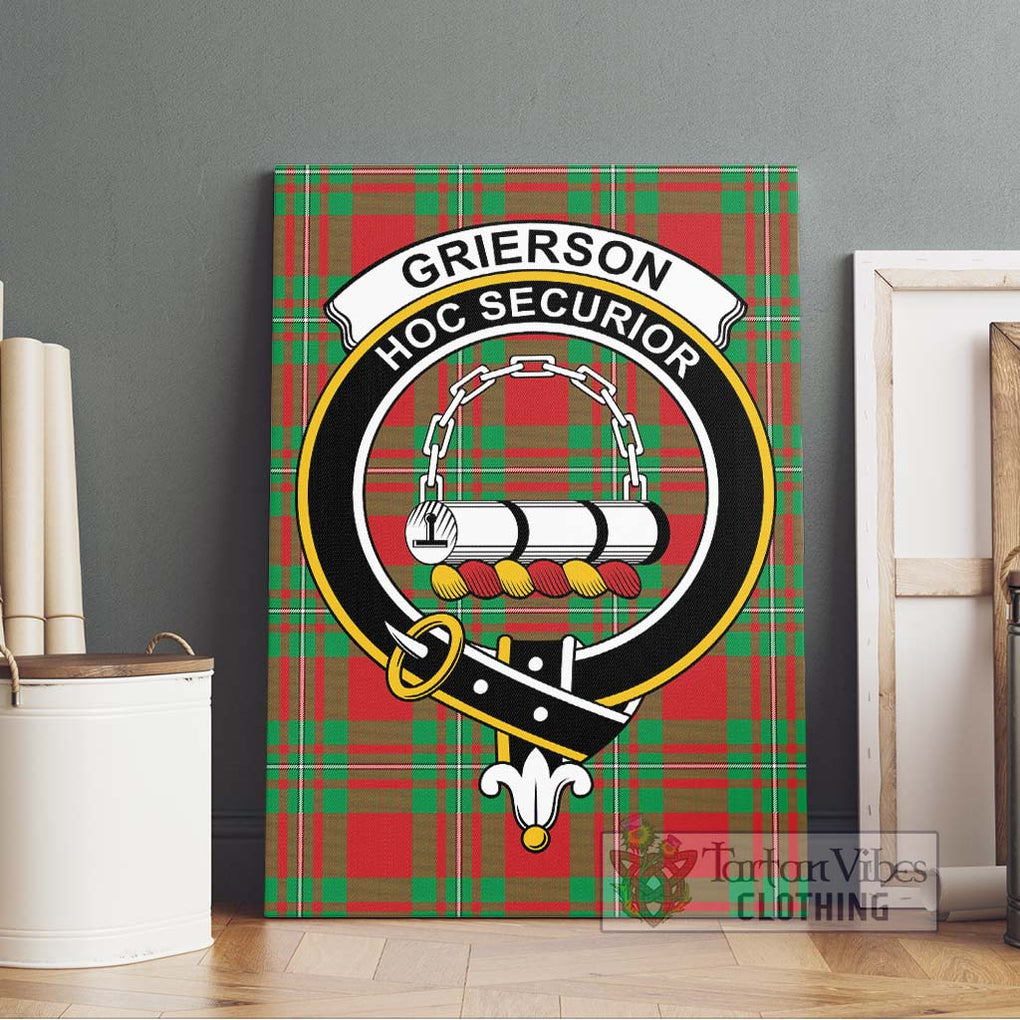 Grierson Tartan Canvas Print Wall Art with Family Crest Without Frame - Tartan Vibes Clothing