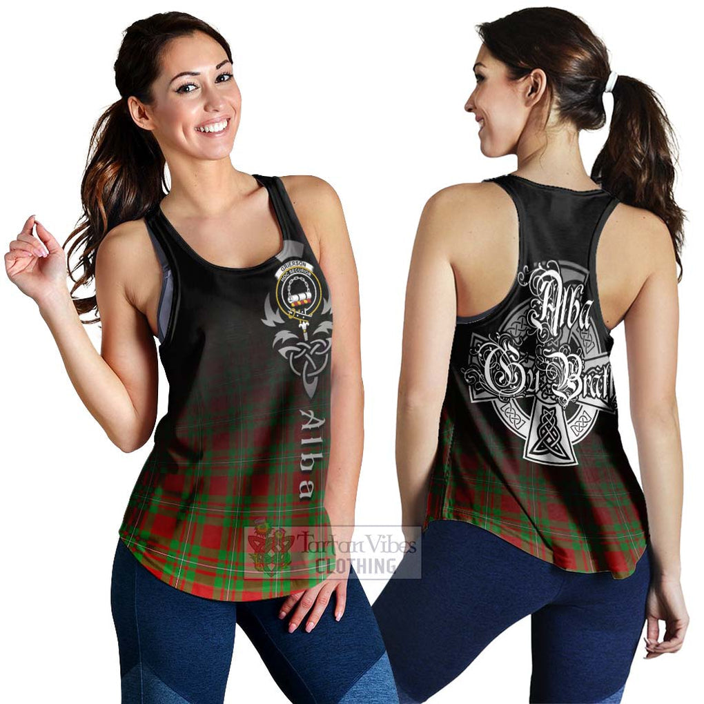 Tartan Vibes Clothing Grierson Tartan Women's Racerback Tanks Featuring Alba Gu Brath Family Crest Celtic Inspired