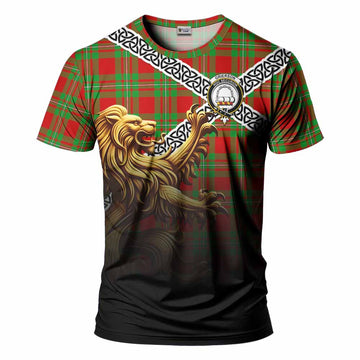 Grierson Crest Tartan T-Shirt with Golden Lion Emblem Celtic Style Kid's Shirt - Tartan Vibes Clothing
