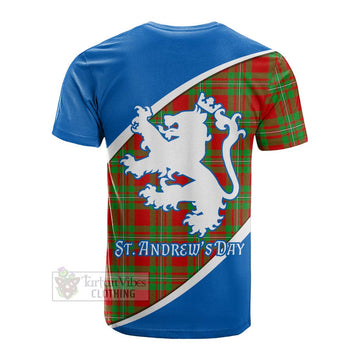 Grierson Family Crest Tartan Cotton T-shirt Celebrate Saint Andrew's Day in Style