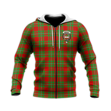 Grierson Tartan Knitted Hoodie with Family Crest