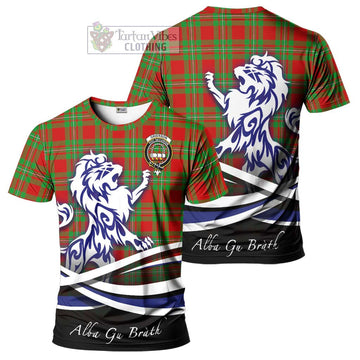 Grierson Tartan Cotton T-shirt with Alba Gu Brath Regal Lion Emblem Women's Shirt - Tartan Vibes Clothing