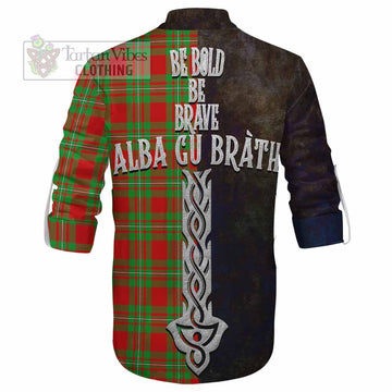 Grierson Tartan Family Crest Ghillie Kilt Shirt Alba Gu Brath Be Brave Lion Ancient Style - Tartan Vibes Clothing