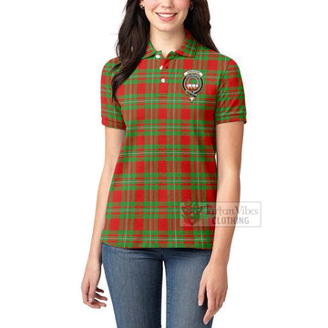 Grierson Tartan Women's Polo Shirt with Family Crest Celtic Skull Style