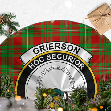 Grierson Tartan Christmas Tree Skirt with Family Crest