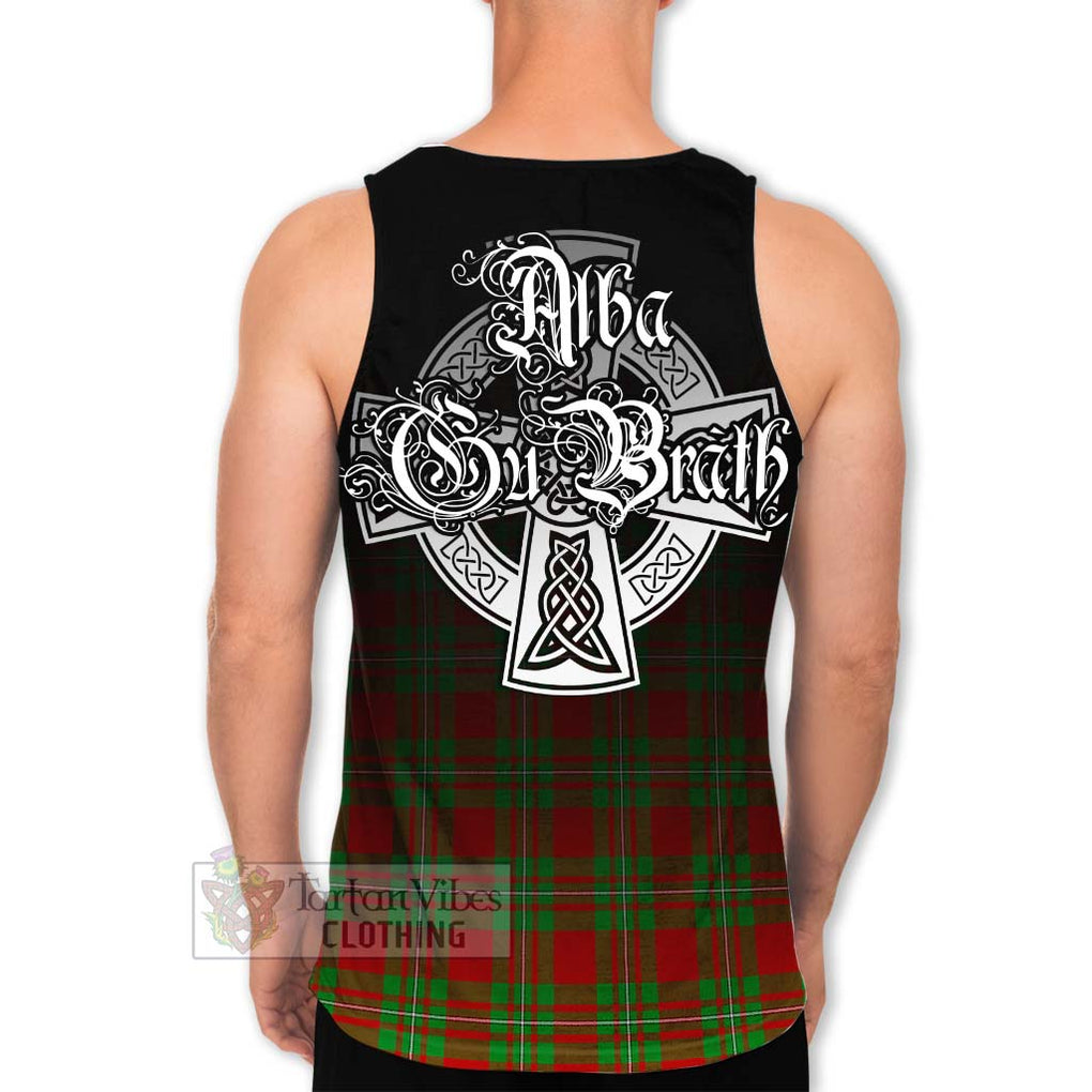 Tartan Vibes Clothing Grierson Tartan Men's Tank Top Featuring Alba Gu Brath Family Crest Celtic Inspired