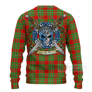 Grierson Tartan Ugly Sweater with Family Crest Celtic Skull Style