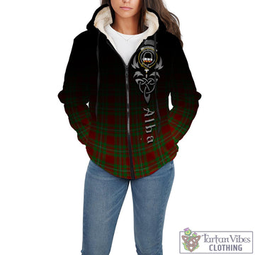 Grierson Tartan Sherpa Hoodie Featuring Alba Gu Brath Family Crest Celtic Inspired