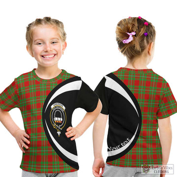 Grierson Tartan Kid T-Shirt with Family Crest Circle Style