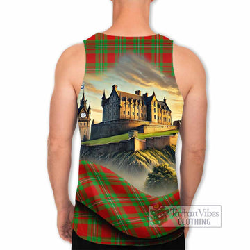 Grierson Tartan Family Crest Men's Tank Top with Scottish Ancient Castle Style - Tartan Vibes Clothing