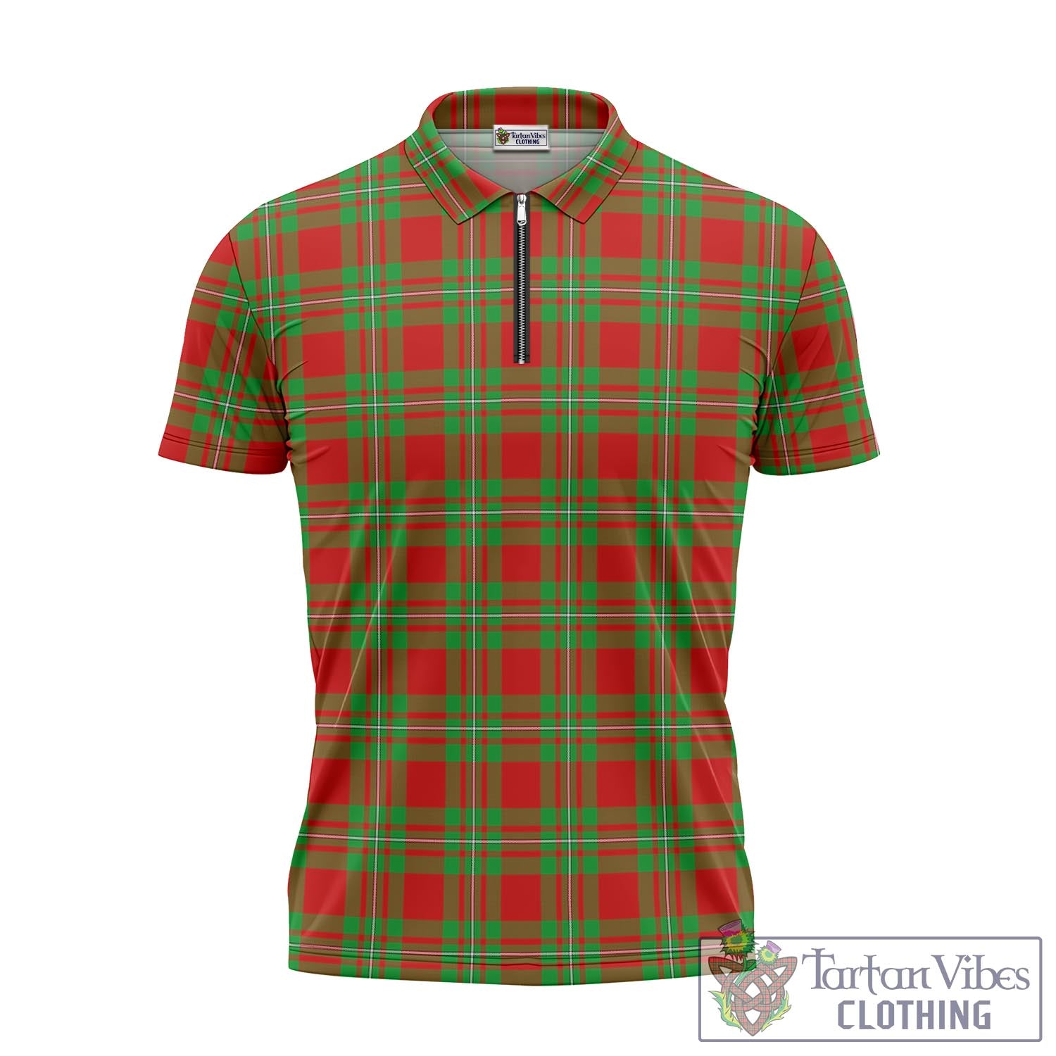 Tartan Vibes Clothing Grierson Tartan Zipper Polo Shirt