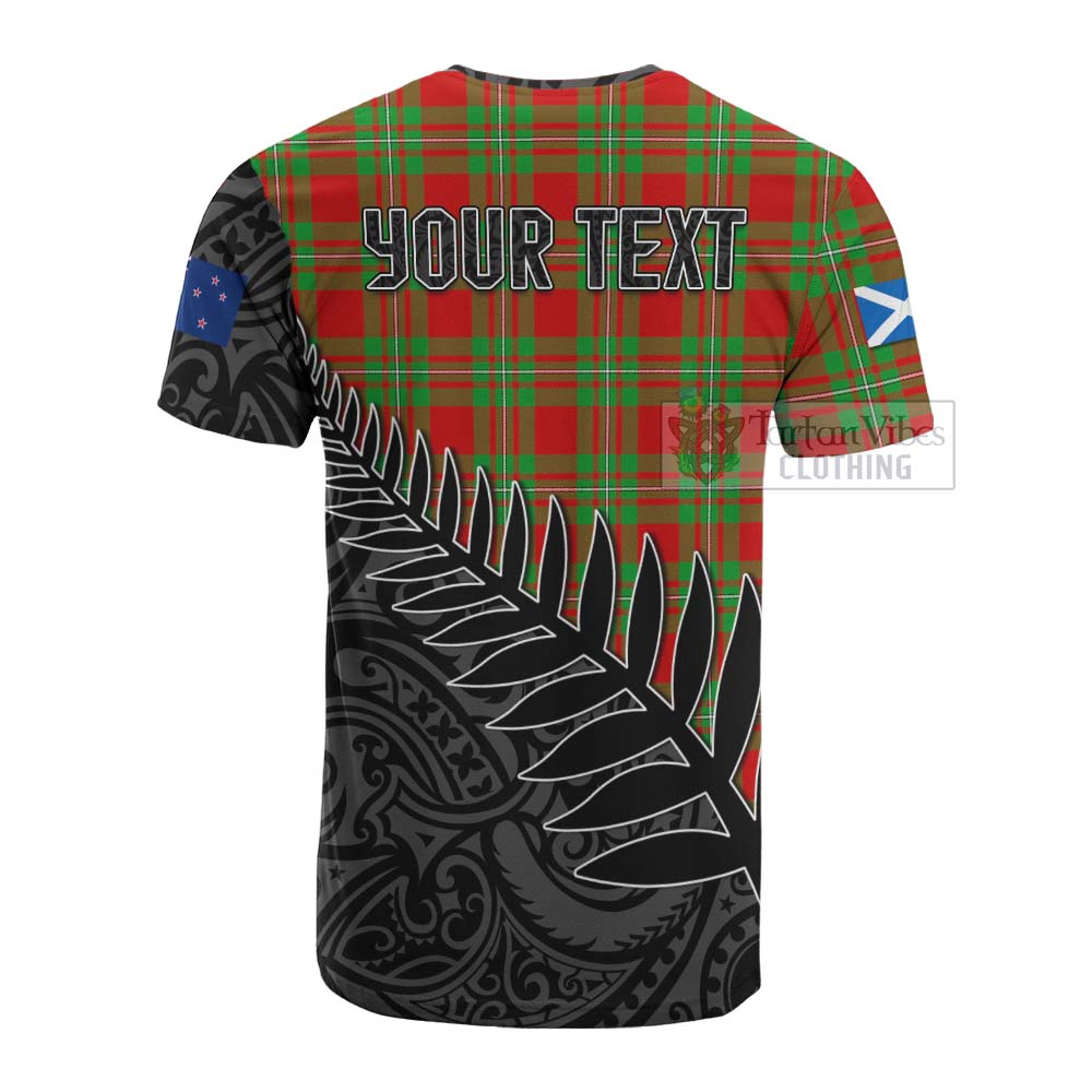 Tartan Vibes Clothing Grierson Crest Tartan Cotton T-shirt with New Zealand Silver Fern Half Style