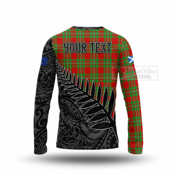 Grierson Crest Tartan Long Sleeve T-Shirt with New Zealand Silver Fern Half Style