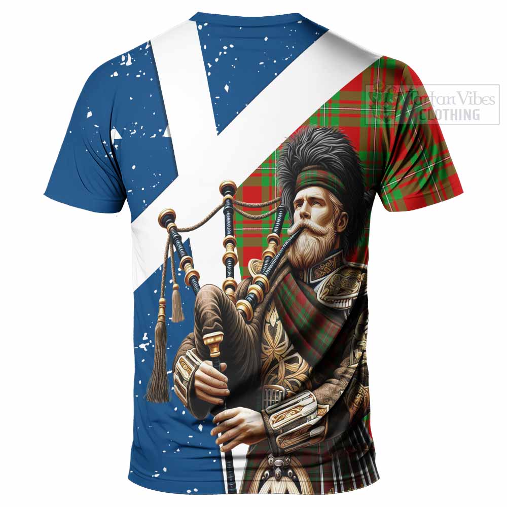 Tartan Vibes Clothing Grierson Tartan T-Shirt with Family Crest Scottish Bagpiper Vibes