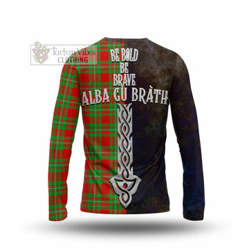 Grierson Tartan Family Crest Long Sleeve T-Shirt Alba Gu Brath Be Brave Lion Ancient Style - Tartan Vibes Clothing