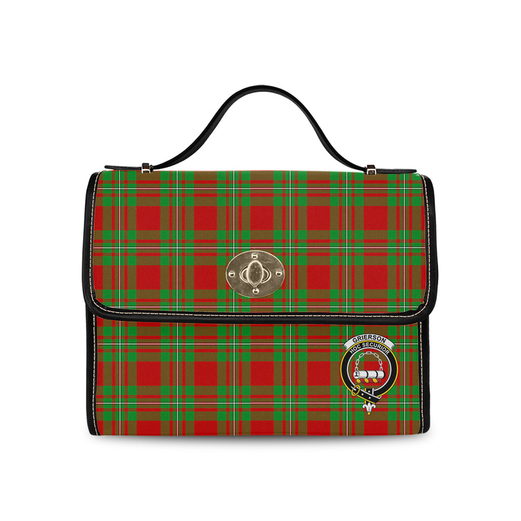 grierson-tartan-leather-strap-waterproof-canvas-bag-with-family-crest