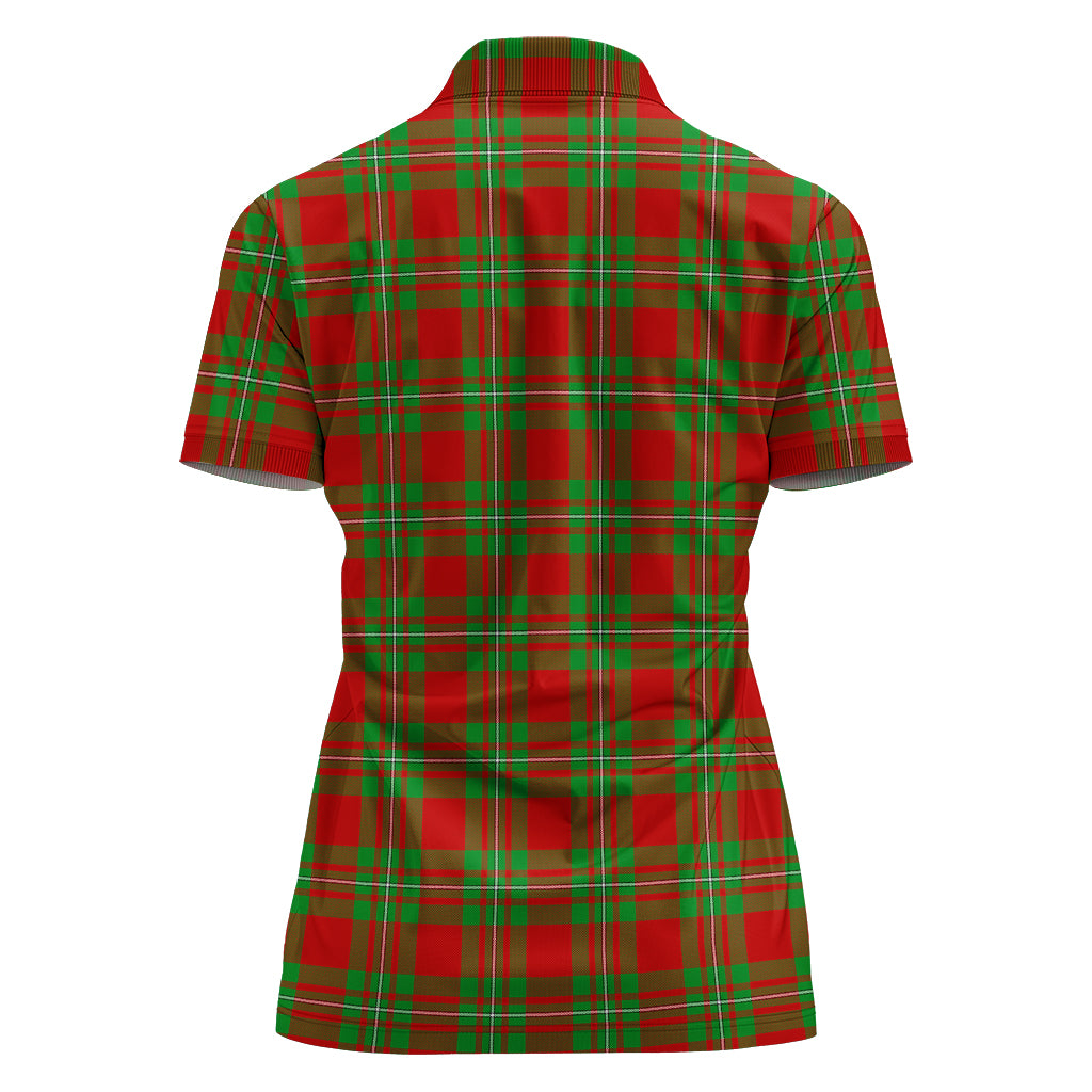 Grierson Tartan Polo Shirt with Family Crest For Women - Tartan Vibes Clothing