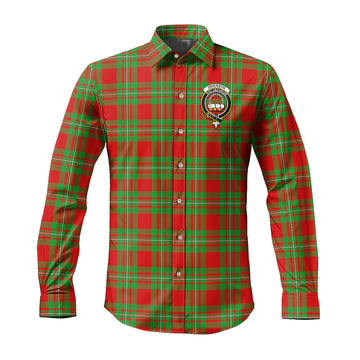 Grierson Tartan Long Sleeve Button Up Shirt with Family Crest