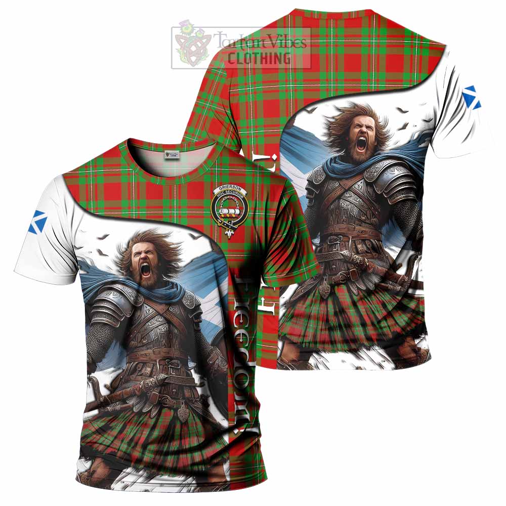 Grierson Crest Tartan T-Shirt Inspired by the Freedom of Scottish Warrior