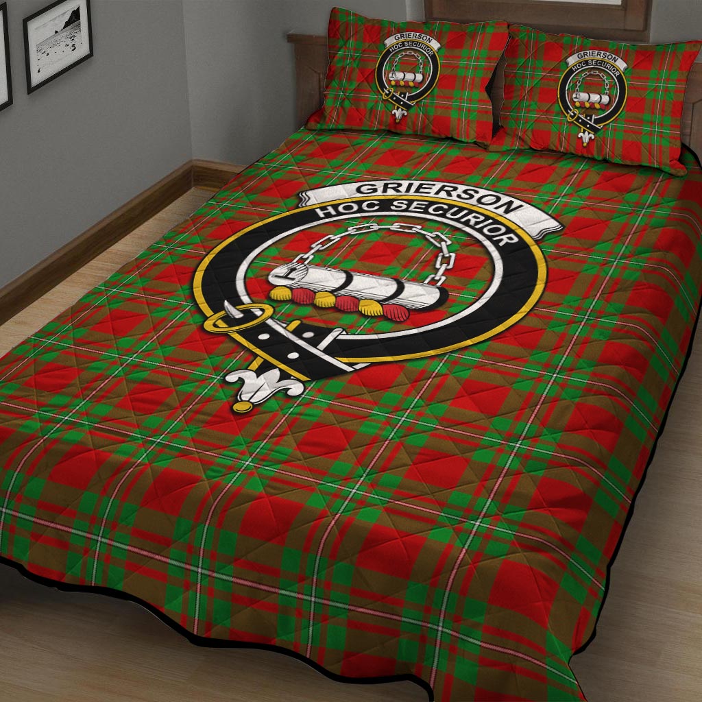 Grierson Tartan Quilt Bed Set with Family Crest - Tartan Vibes Clothing