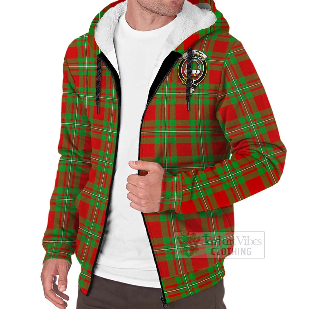 Tartan Vibes Clothing Grierson Tartan Sherpa Hoodie with Family Crest and Bearded Skull Holding Bottles of Whiskey