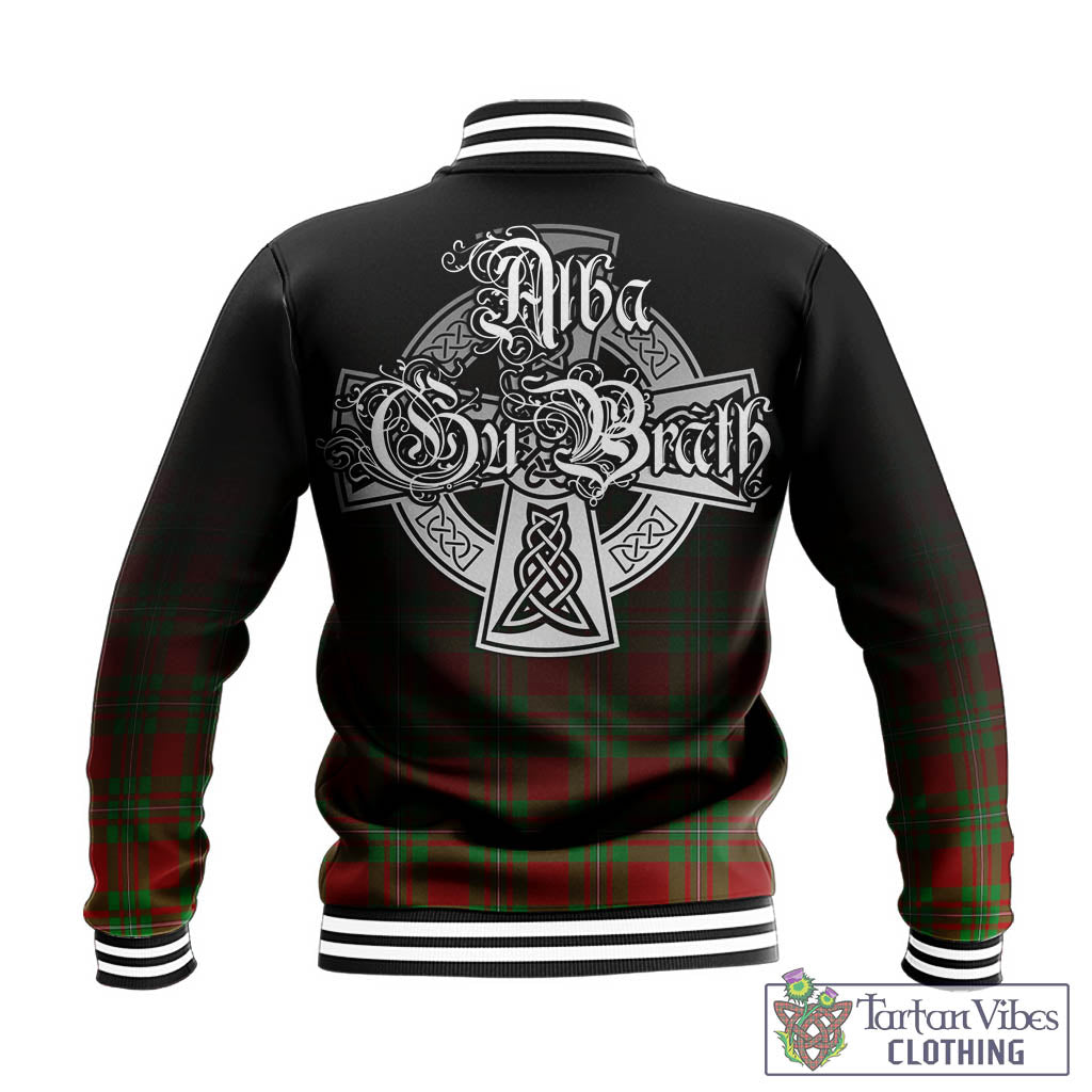 Tartan Vibes Clothing Grierson Tartan Baseball Jacket Featuring Alba Gu Brath Family Crest Celtic Inspired