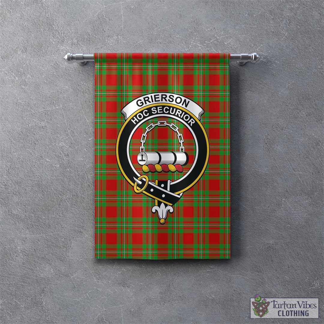 Tartan Vibes Clothing Grierson Tartan Gonfalon, Tartan Banner with Family Crest