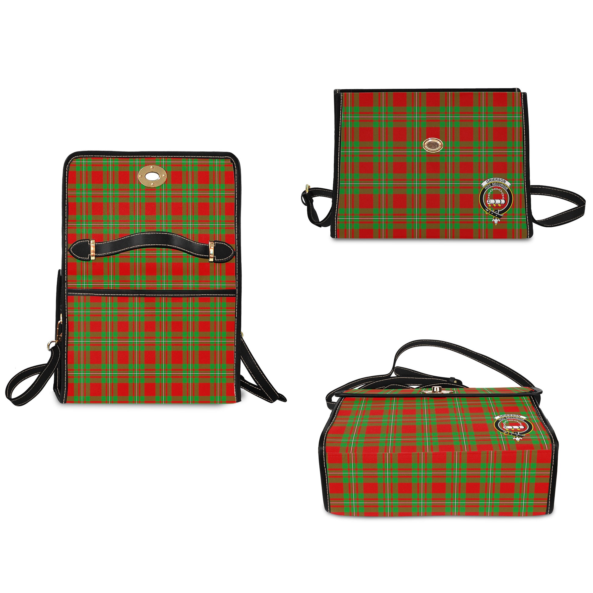 grierson-tartan-leather-strap-waterproof-canvas-bag-with-family-crest