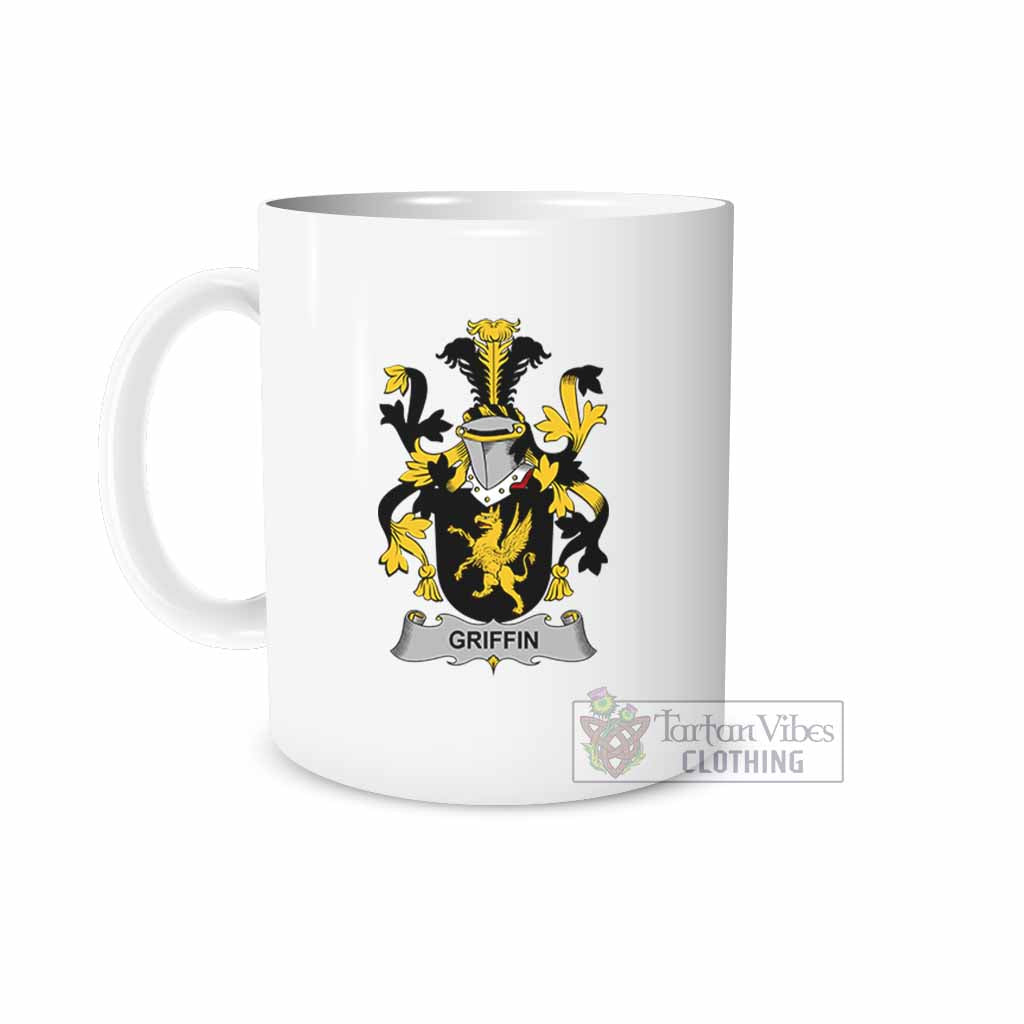 Griffin Irish Clan Coat of Arms Ceramic Mug White - 2D-tartanvibesclothing