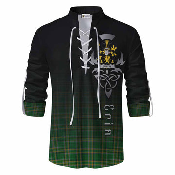 Griffin Irish Clan Ghillie Kilt Shirt with Coat of Arms Erin Go Bragh Celtic Inspired Men - Tartan Vibes Clothing