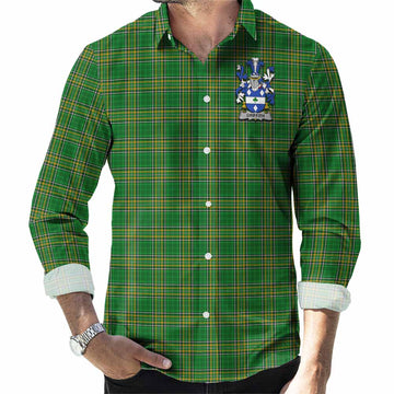 Griffith Irish Clan Tartan Long Sleeve Button Up with Coat of Arms Men's Shirt - Tartan Vibes Clothing