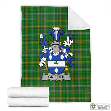 Griffith Irish Clan Tartan Blanket with Coat of Arms X-Large 59 x 79 inches 150 x 200 cm - Tartan Vibes Clothing