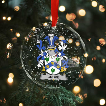 Grove Irish Clan Christmas Glass Ornament with Coat of Arms